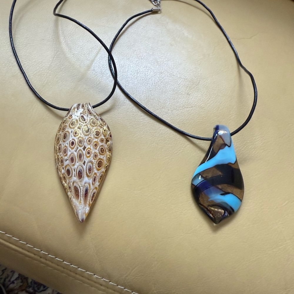 Three Morano Elegant Pendants Necklaces with one interchangeable necklace.